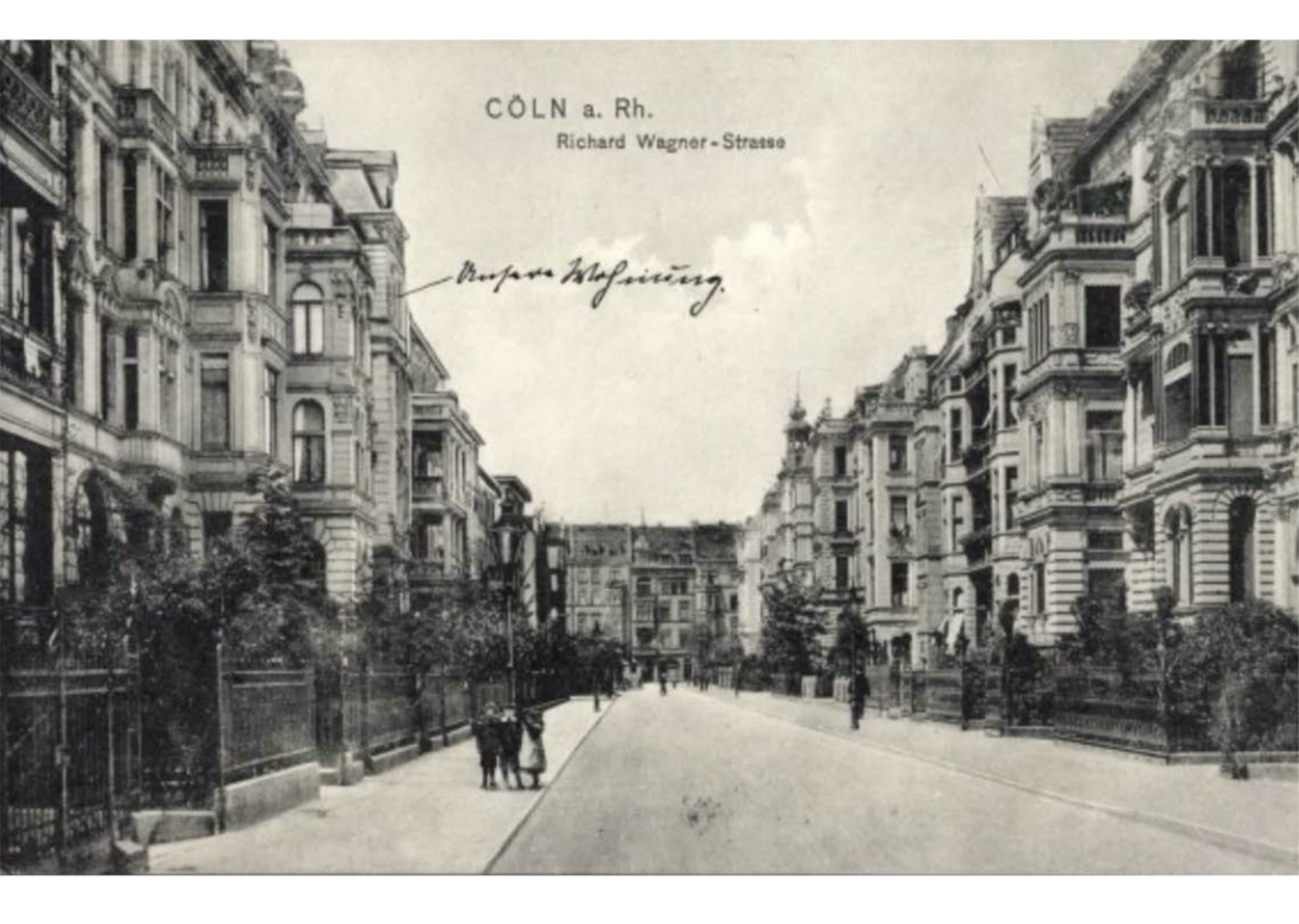 Postkarte - Richard-Wagner-Straße im Jahr 1900